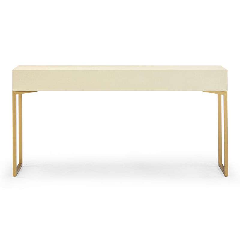 Pesce Cream Shagreen Console Table image number 4