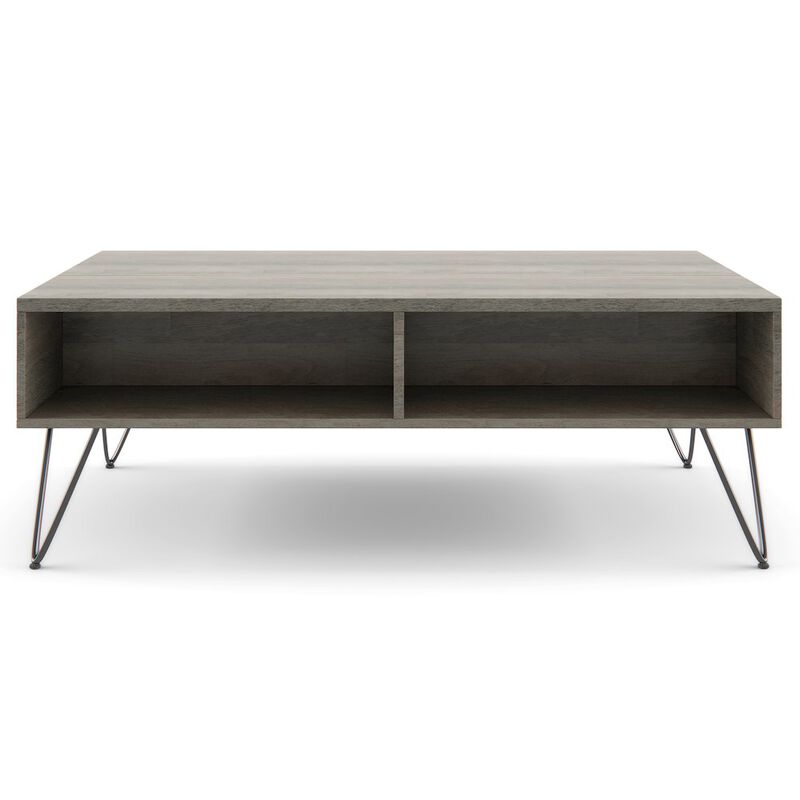 Simpli Home Hunter SOLID MANGO WOOD Lift Top Coffee Table in Grey