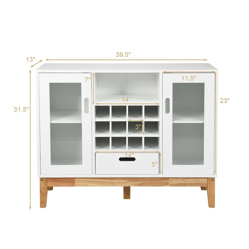 Wood Wine Storage Cabinet Sideboard Console Buffet Server