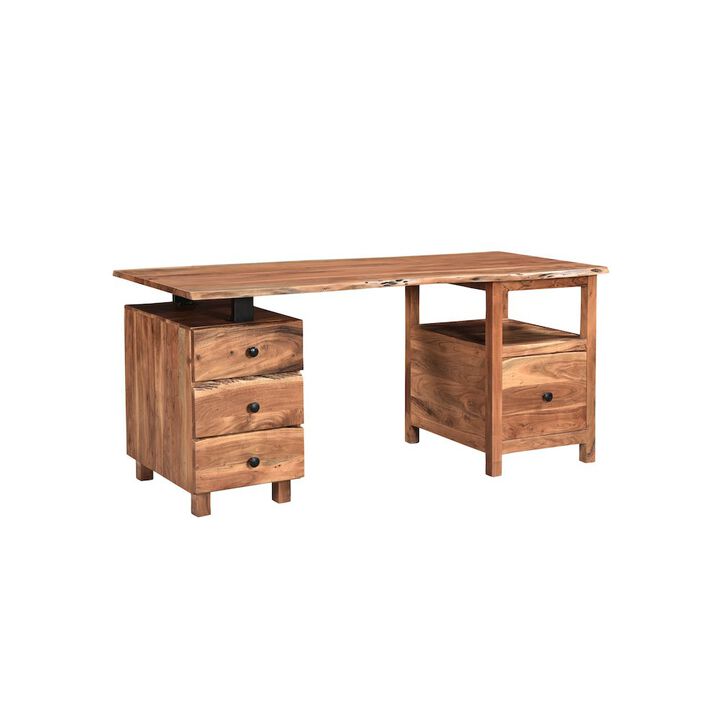 Taran Designs Oren 4-drawer Live Edge Solid Wood Writing Desk