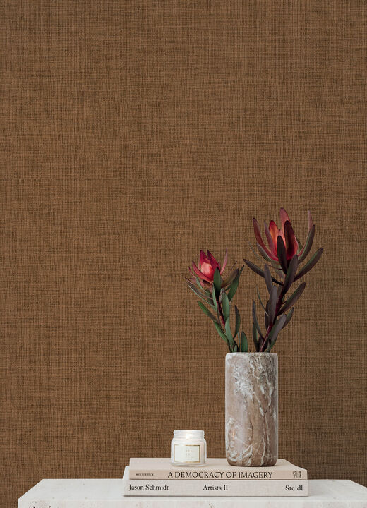 Alba Copper Open Weave Wallpaper