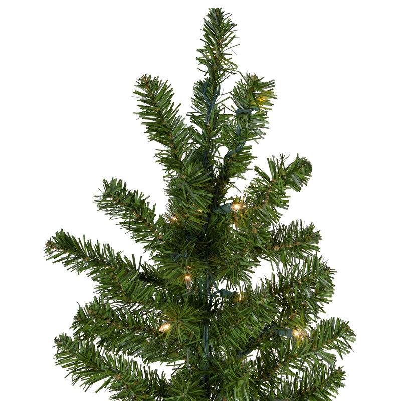 7.5' Pre-Lit Medium Canadian Pine Artificial Christmas Wall Tree - Clear Lights