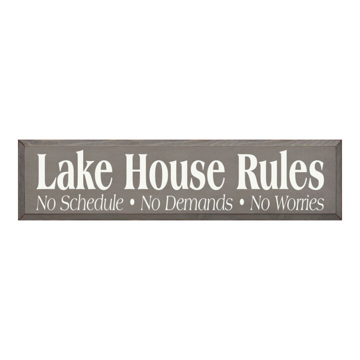 Lake House Rules Wooden Sign Rustic Cabin Cottage Wall Decor with Relaxing Quote