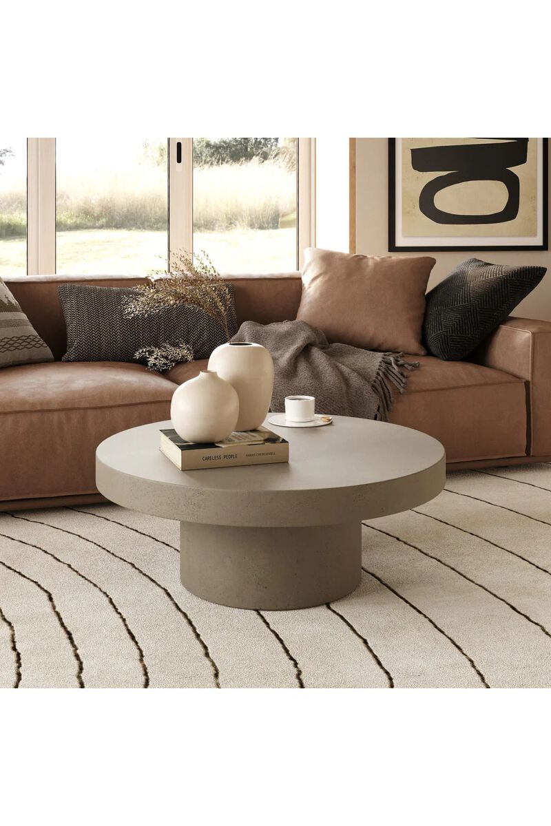 Round Concrete Coffee Table | OROA Modern Morley image number 6
