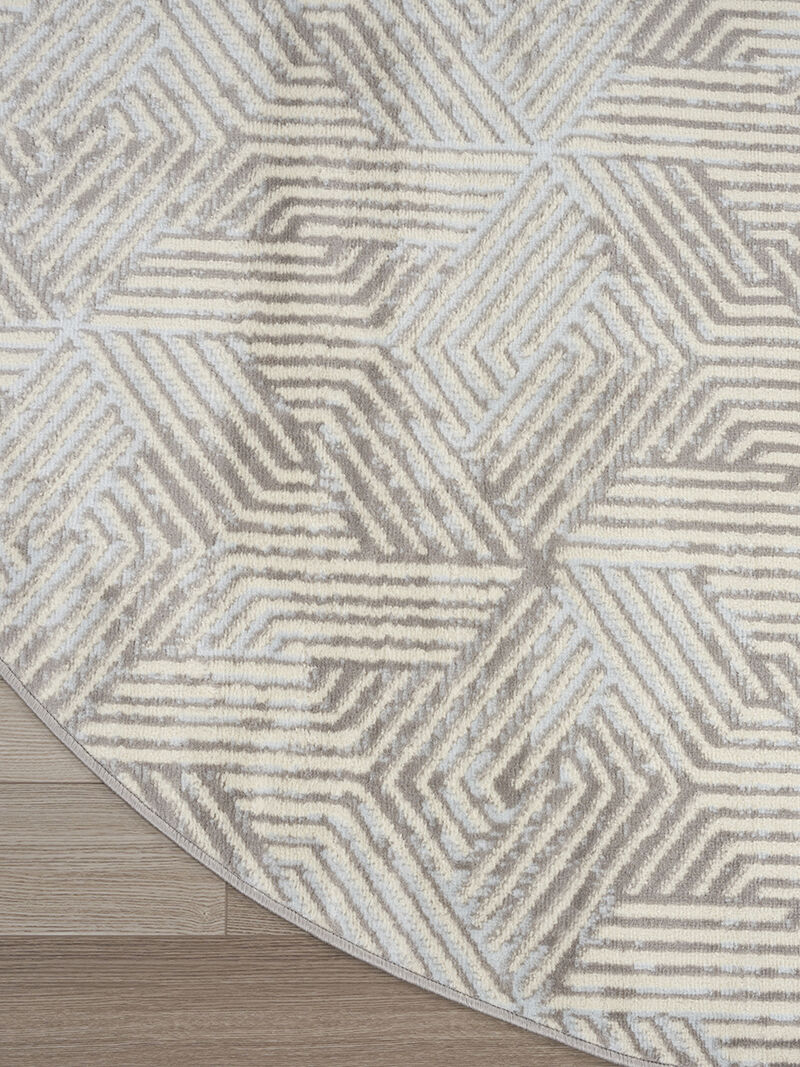 Grafix GRF39 Gray 4' x Round Rug