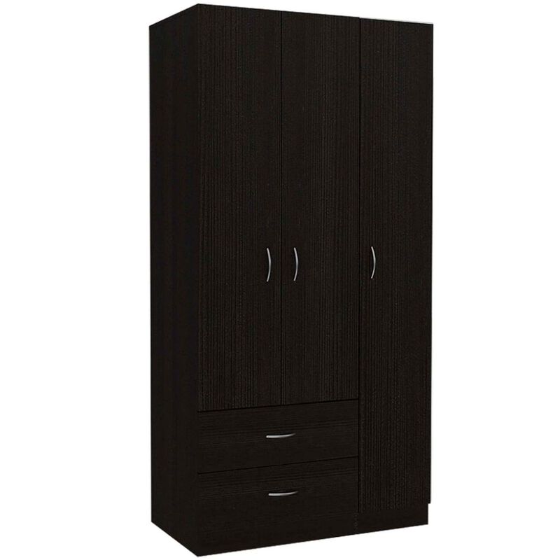 Three Door Armoire Clark, Bedroom, Black