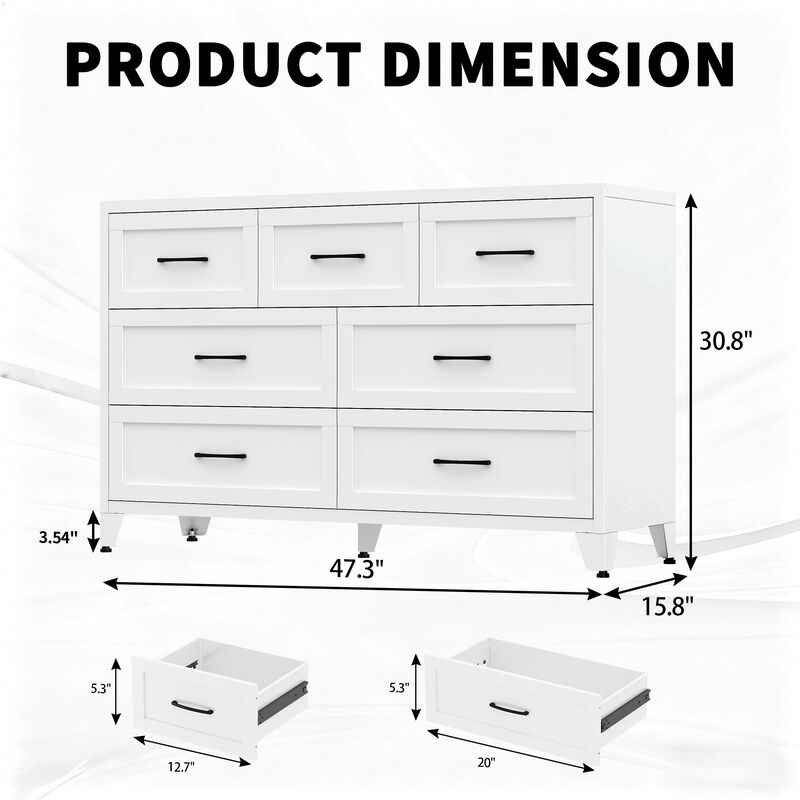 Pelkan 7-Drawer Metal Dresser image number 3