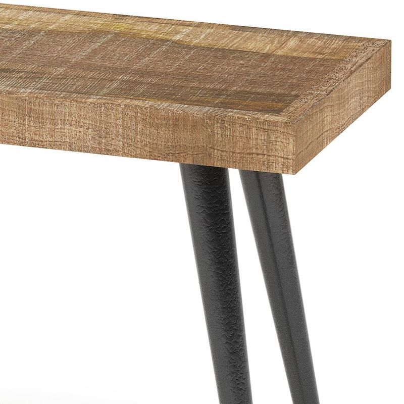 Simpli Home Durham Solid Mango Wood Bench In Distressed Natural