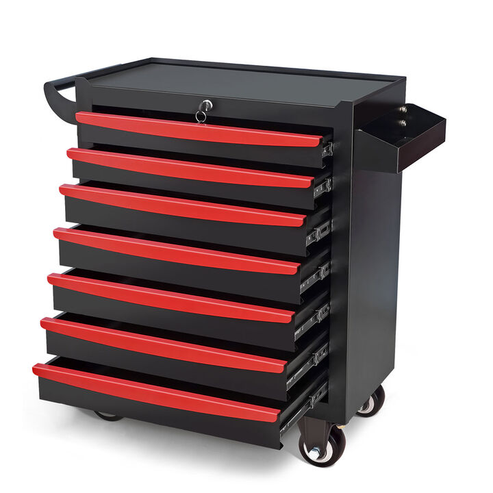 Mondawe 7-Drawer Rolling Tool Chest, Metal Tool Box with Wheels & Lock Garage Storage Cabinets
