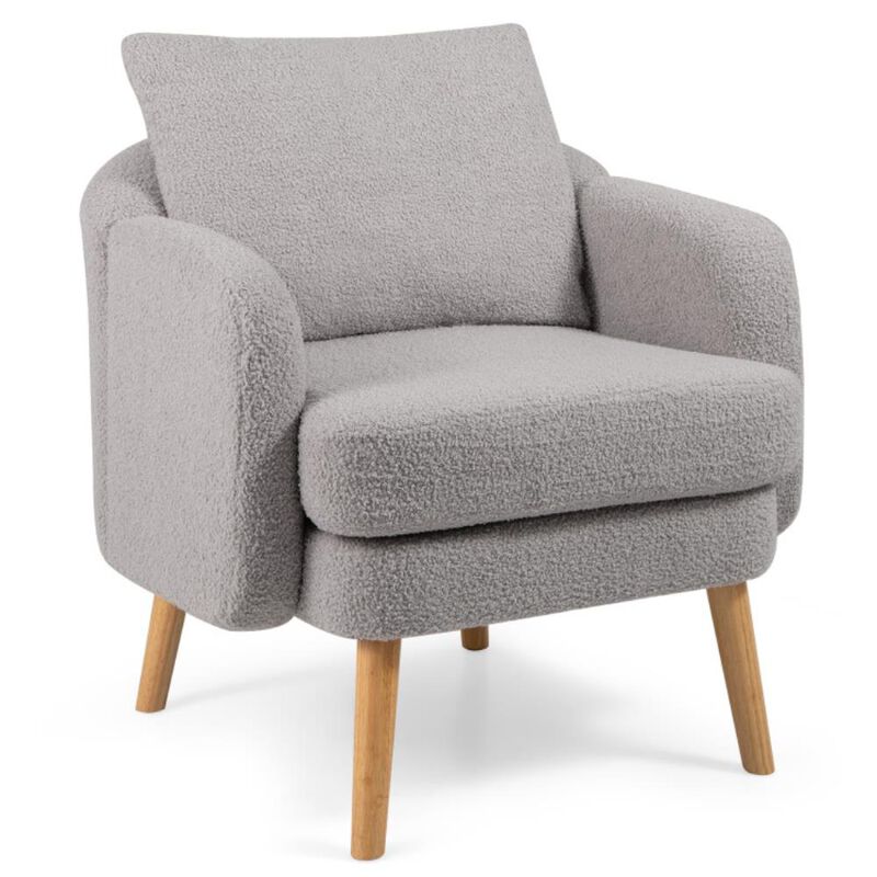 Hivvago Sherpa Accent Chair Modern Living Room Chair with Seat Cushion