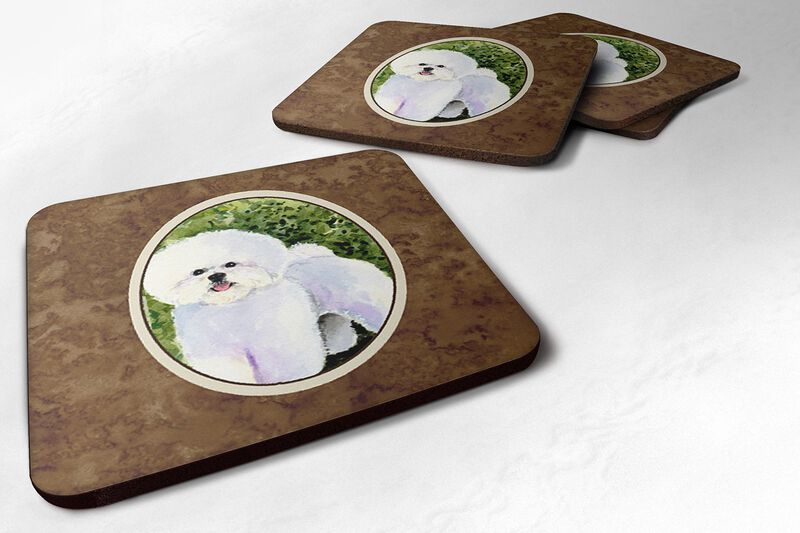 Caroline's Treasures SS8712FC Bichon Frise Foam Coasters (Set of 4), 3.5 H x 3.5 W, Multicolor image number 0