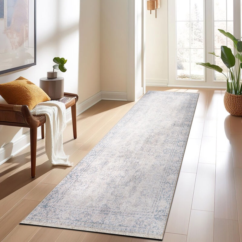 World Rug Gallery Transitional Distressed Vintage Machine Washable Area Rug:  Stain & Water-Resistant,  Flat Pile image number 6