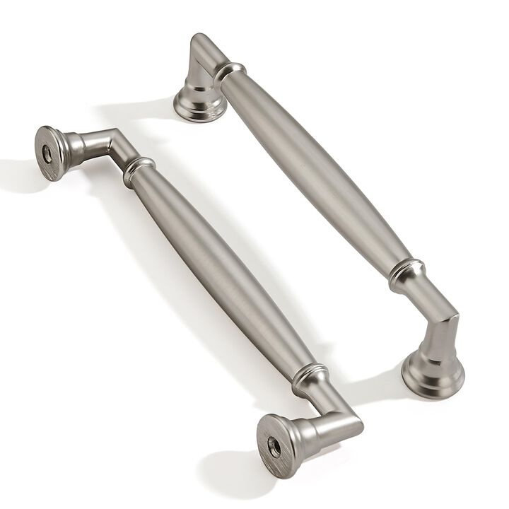 ZAUYX 10 Pack 5 Inch Hole Center Brushed Satin Nickel Cabinet pulls Solid Heavy Duty Cabinet Pull Cabinet Handles Kitchen Cabine