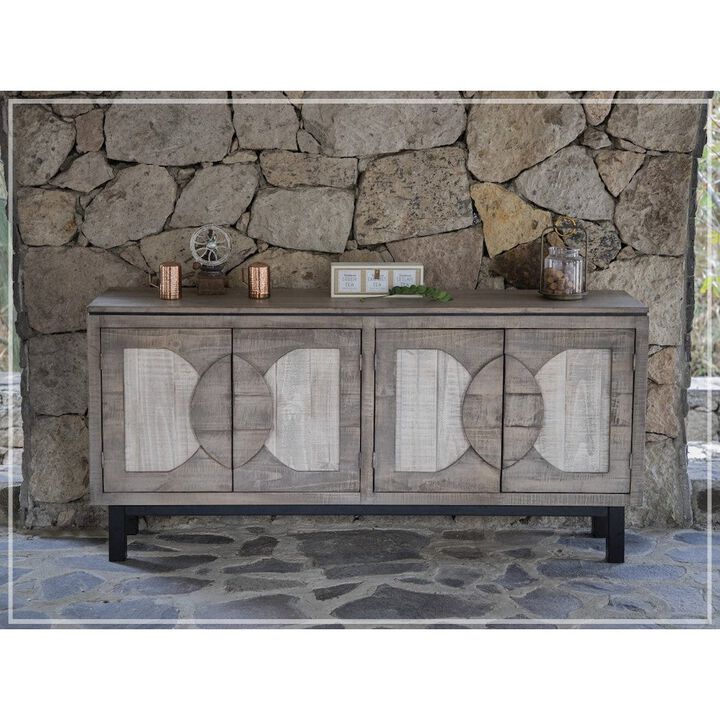 Crafter and Weavers Malta Two-Tone Solid Wood Sideboard / Console - Gray