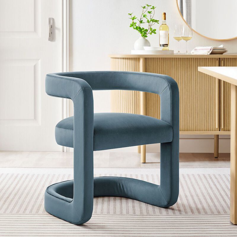 Winslow Barrel Performance Velvet Dining Chair image number 9