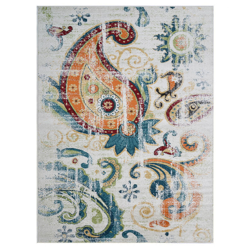 RUGSOTIC CARPETS MACHINE MADE HEATSET POLYPROPYLENE AREA RUGS  - Rectangle Shape, Floral Modern Design, Midium Pile Machine Made Area Rugs for Living Room, Bed Room (M00048) image number 0
