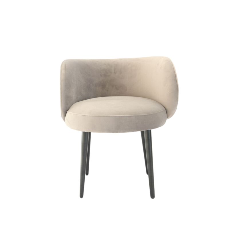 Lala 24 Inch Accent Chair, Modern Cushioned Seat, Curved, Velvet Gray