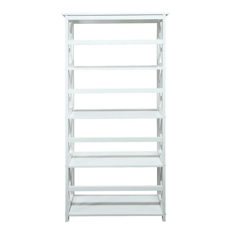 Montego 5-Shelf Bookcase-White