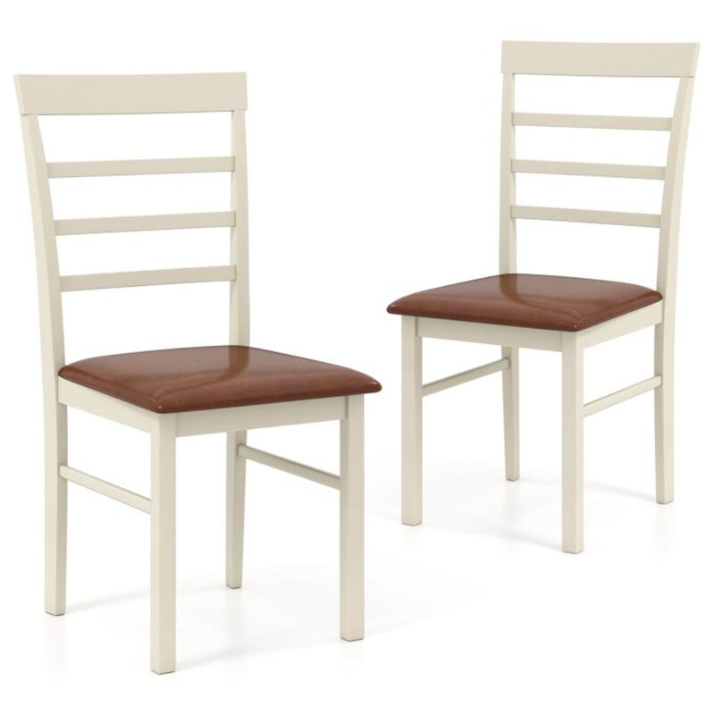 Hivvago PU Leather Upholstered Armless Wooden Dining Chair Set of 2