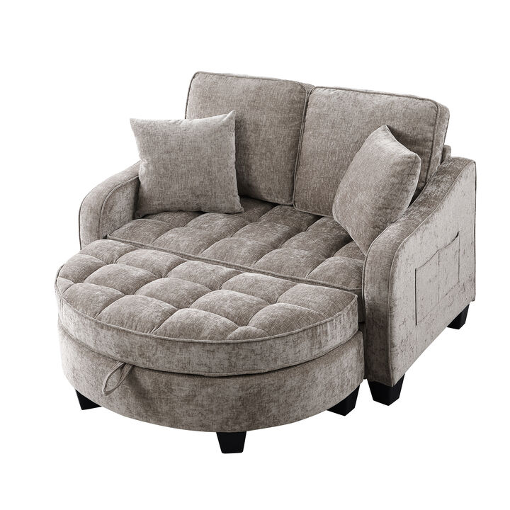 Merax Irregular Arc Design Sofa Chair &ndash; Plush Comfort & Space-Saving Practicality