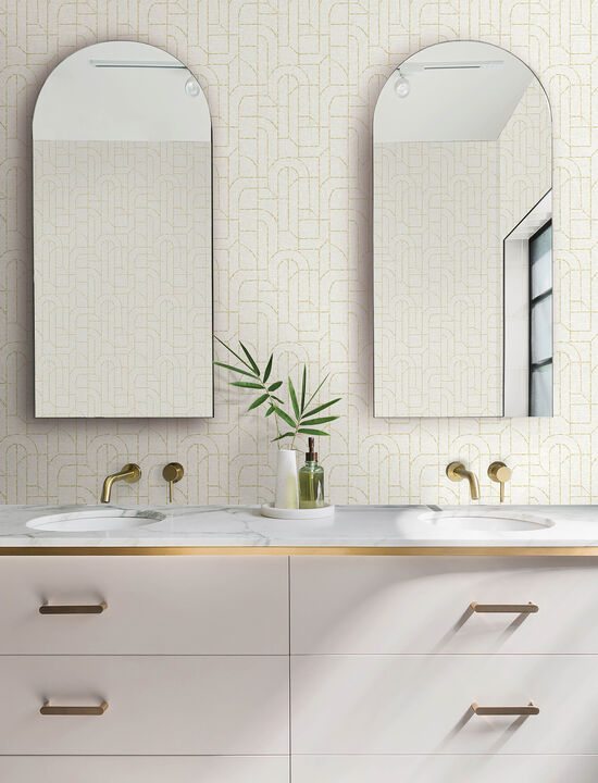 Integrity Yellow Arched Outlines Wallpaper (Set of 2)
