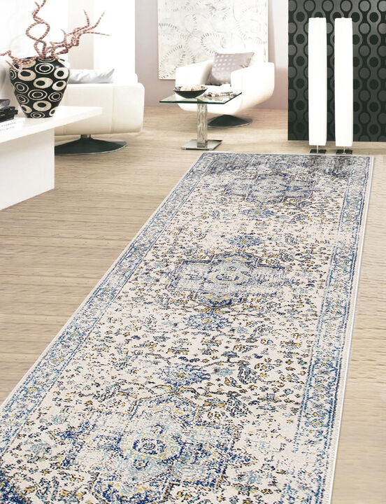Pasargad Home Turkish Chelsea Design Ivory Runner- 2' 8'' X 10' 0''