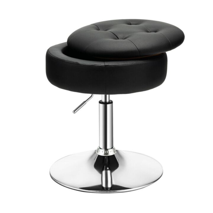 Hivvago Adjustable 360° Swivel Storage Vanity Stool with Removable Tray