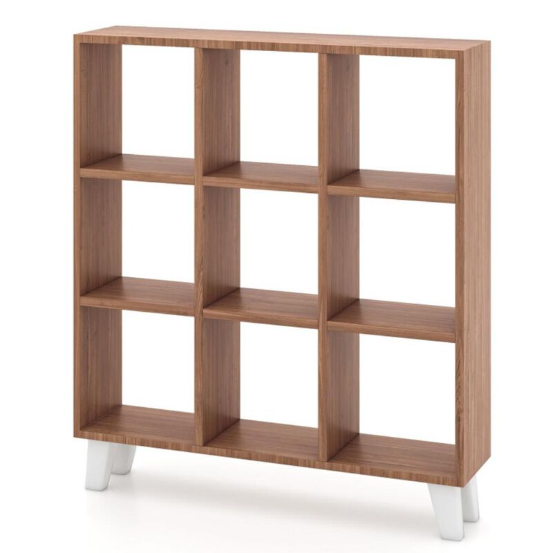 Hivvago 9-Cube Bookcase with 6 Removable Shelves and Raised Support Feet