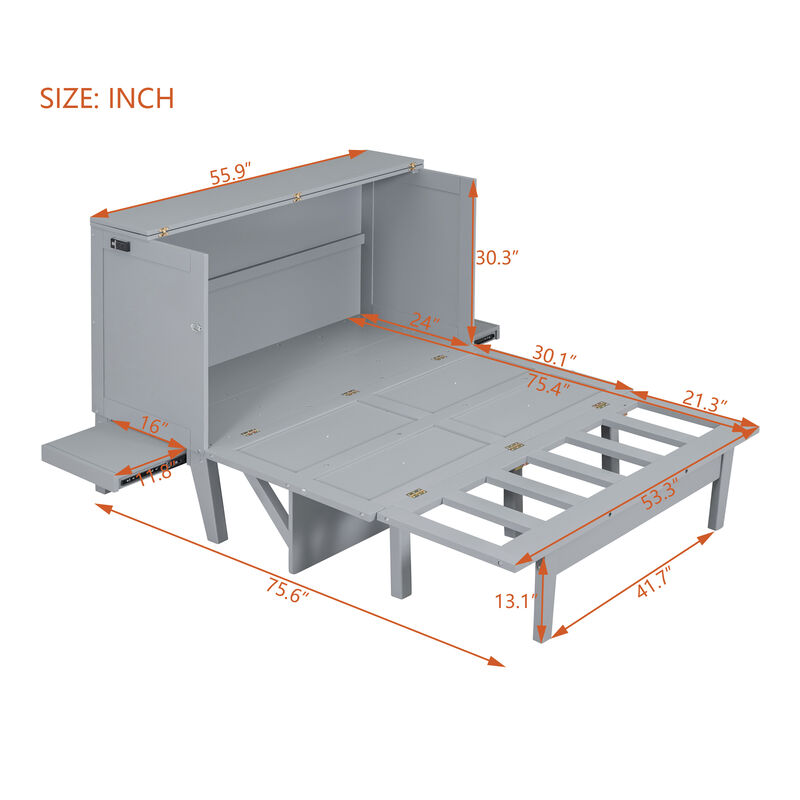 Merax Murphy Bed with Removable Shelves