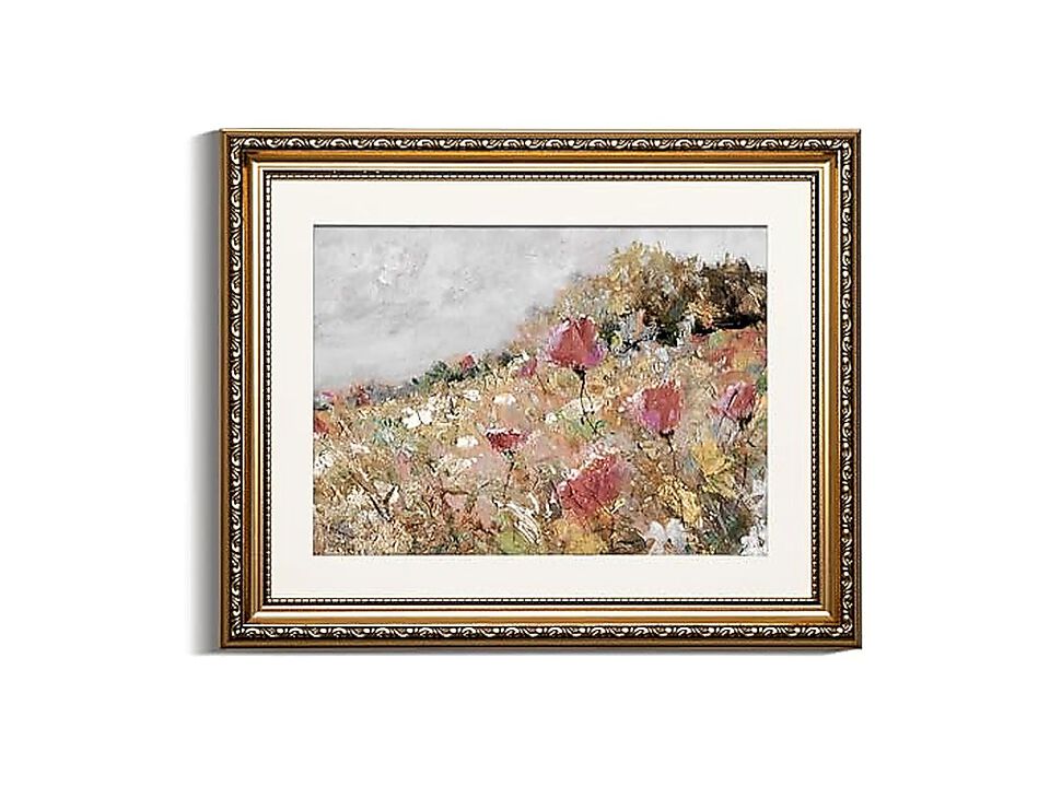 Gold Framed Wall Art Canvas Decor Flower Vintage Botanical Rustic Farmhouse Mid