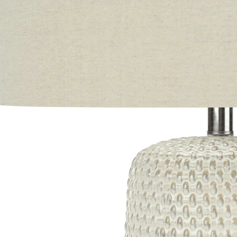 ELEMENT ACE Contemporary 31 Inch Height Table Lamp with Textured Body, Fabric Drum Shade and 3-Way Rotary Switch for Home Living Room Bedroom Office Decor image number 4