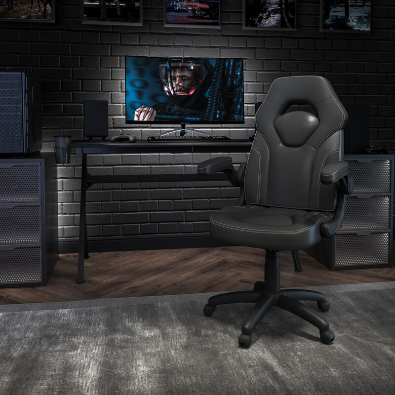 X10 Gaming Chair Racing Office Ergonomic Computer PC Adjustable Swivel Chair with Flip-up Arms, / LeatherSoft image number 1