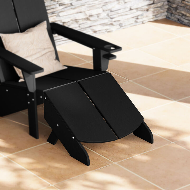 WestinTrends Modern HDPE Plastic Folding Patio Adirondack Ottoman