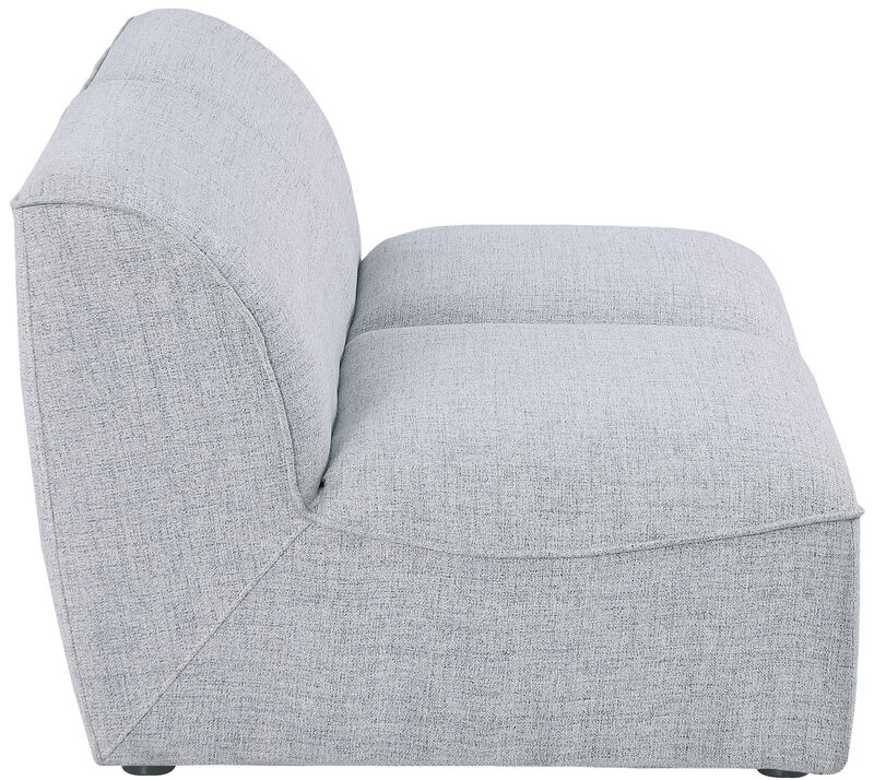 Meridian Furniture Miramar Grey Durable Linen Textured Modular Sofa