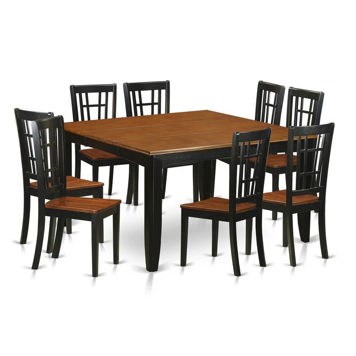 9 Pc Dining room set-Dining Table and 8 Wood Dining Chairs