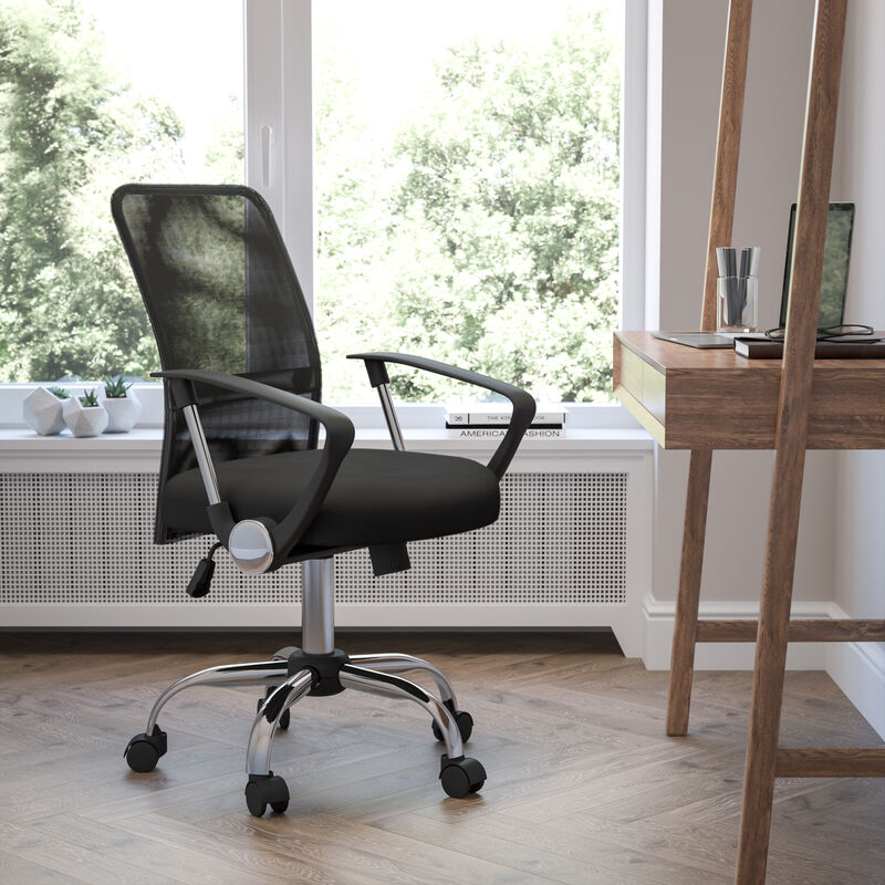 Jenkins Mid-Back Mesh Swivel Task Office Chair with Lumbar Support Band and Arms image number 1