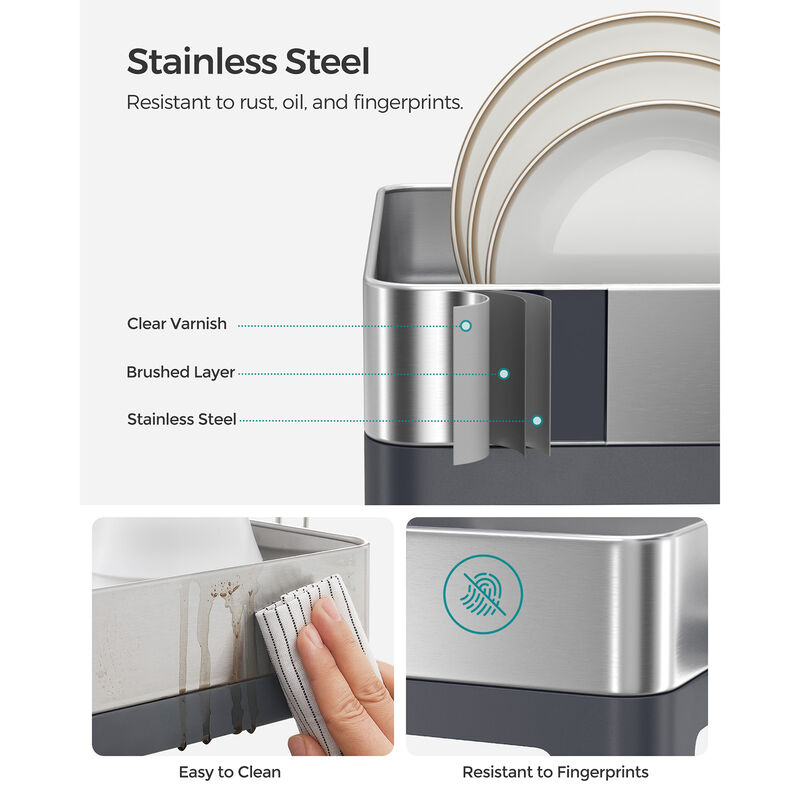 Stainless Steel Dish Drying Rack Multi-Tier Design with Draining Tray image number 2