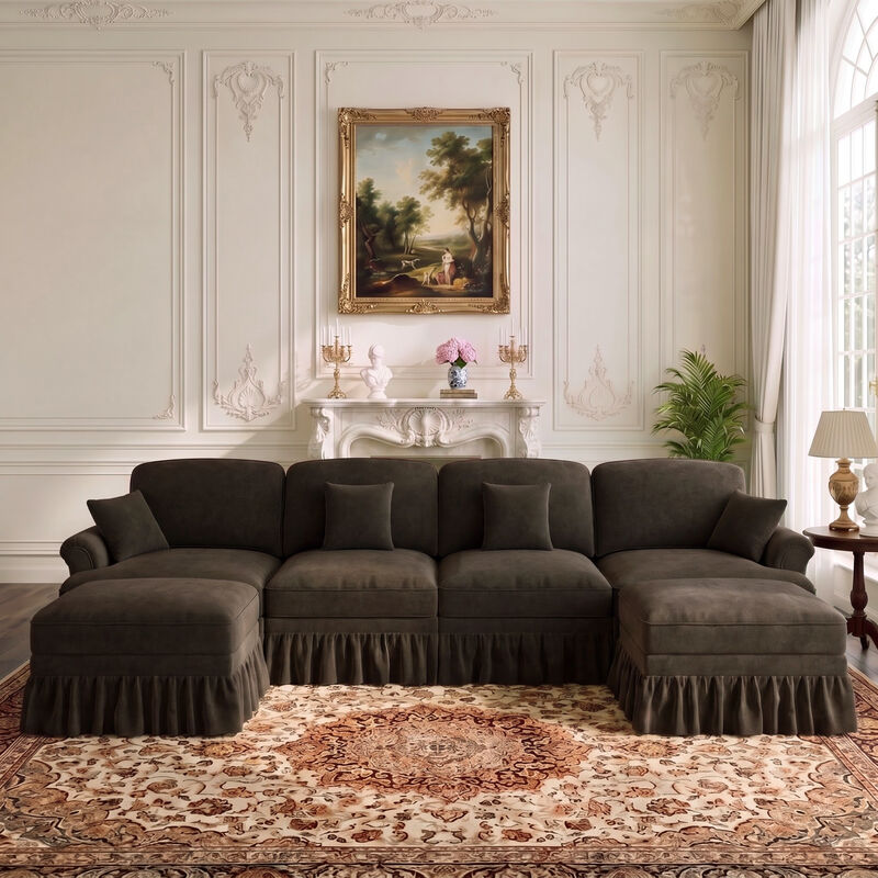 Nidjuk Classic U Shape 4 Seater Modular Sectional Sofa image number 1