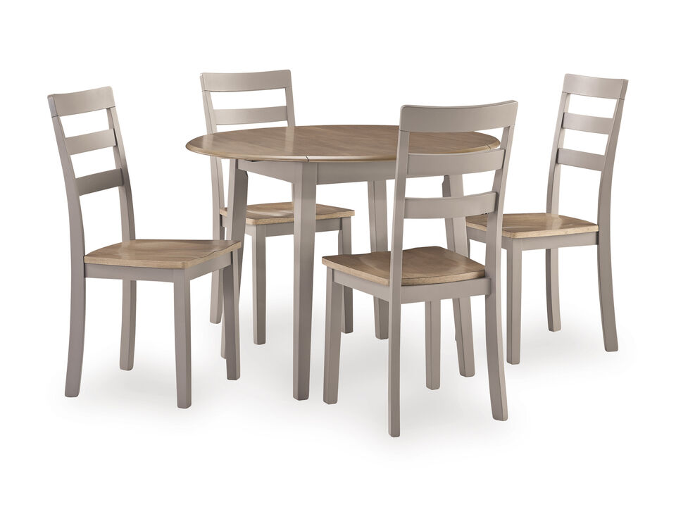 Gesthaven Gray Dropleaf Table and 4 Chairs