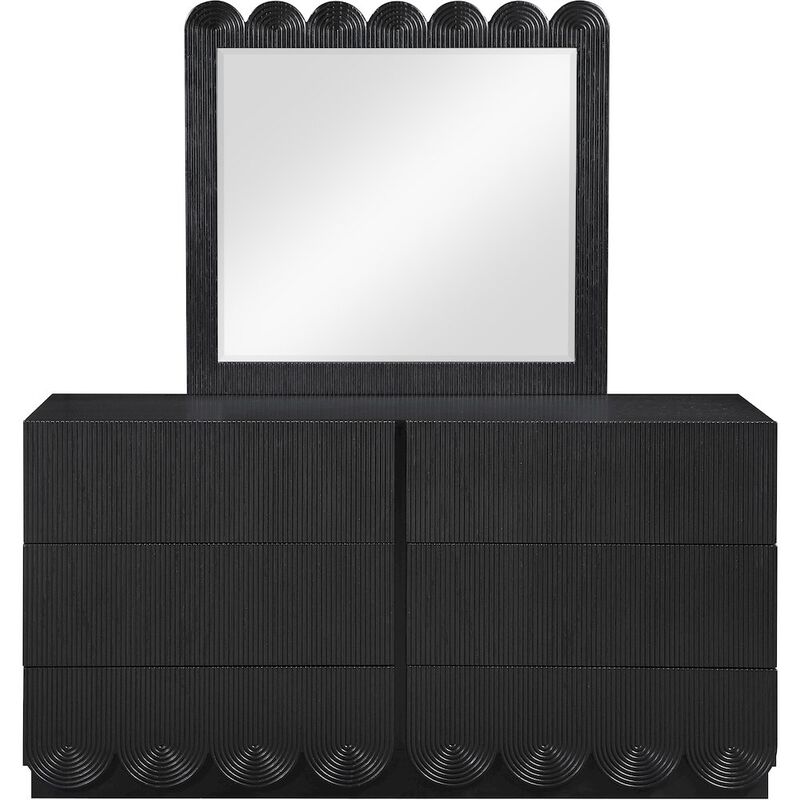 Meridian Furniture Scallop Black Mirror