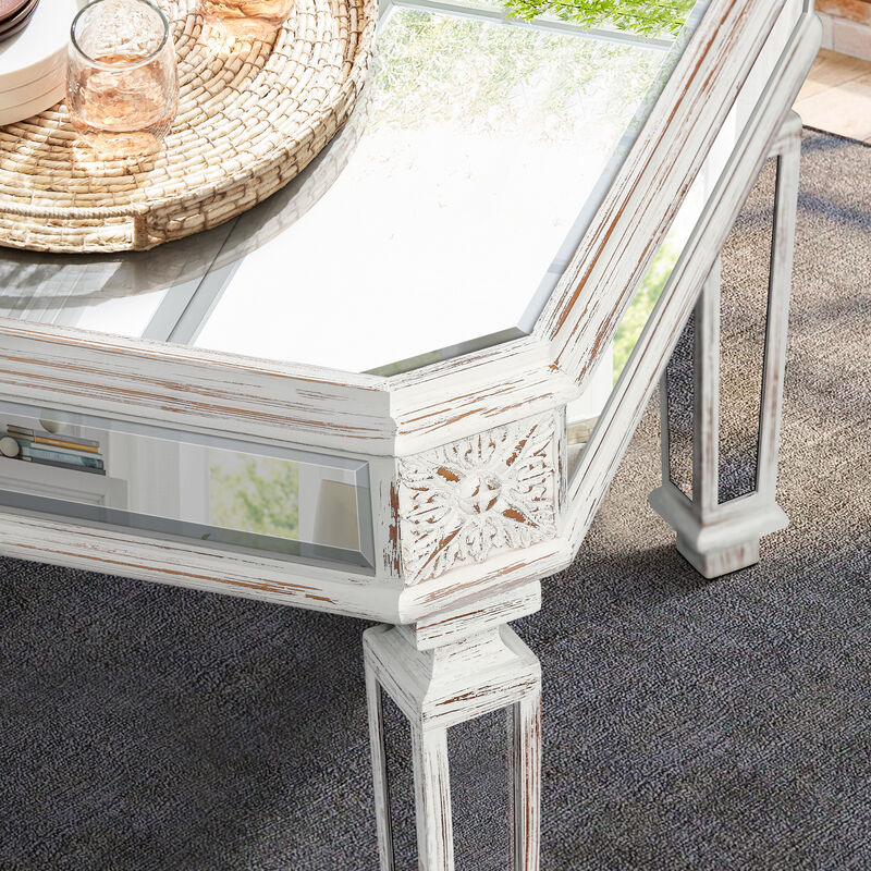 Gumbi Silver Mirrored Coffee Table image number 3