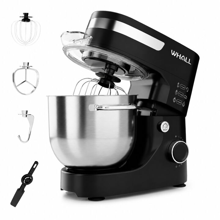 WHALLULTRA 12-Speed Tilt-Head Stand Mixer, with dough hook, whisk, beater & stainless steel bowl &ndash; powerful kitchen mixer for baking
