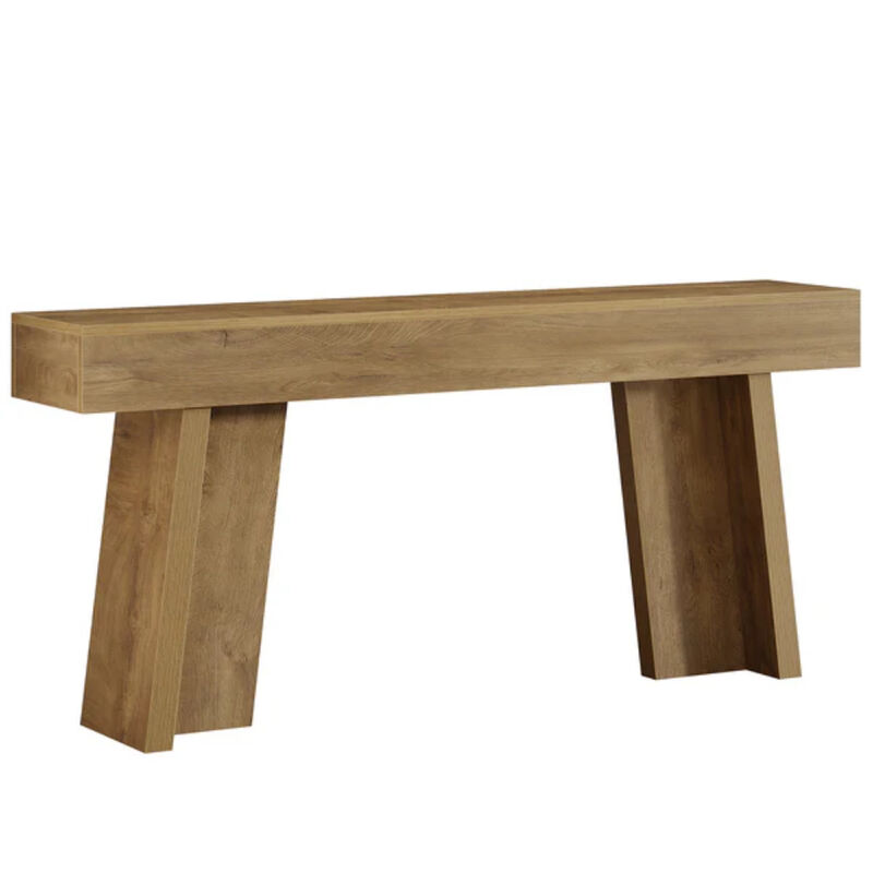 Natural Farmhouse Console Table, Narrow Sofa Table for Entryway image number 0
