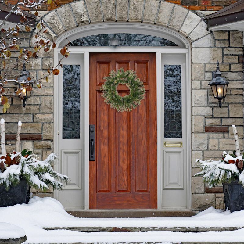 Vickerman 24" Mixed Country Pine Artificial Christmas Wreath, Unlit - Faux Mixed Needle Christmas Wreath - Indoor Seasonal Home Wall Decor image number 3