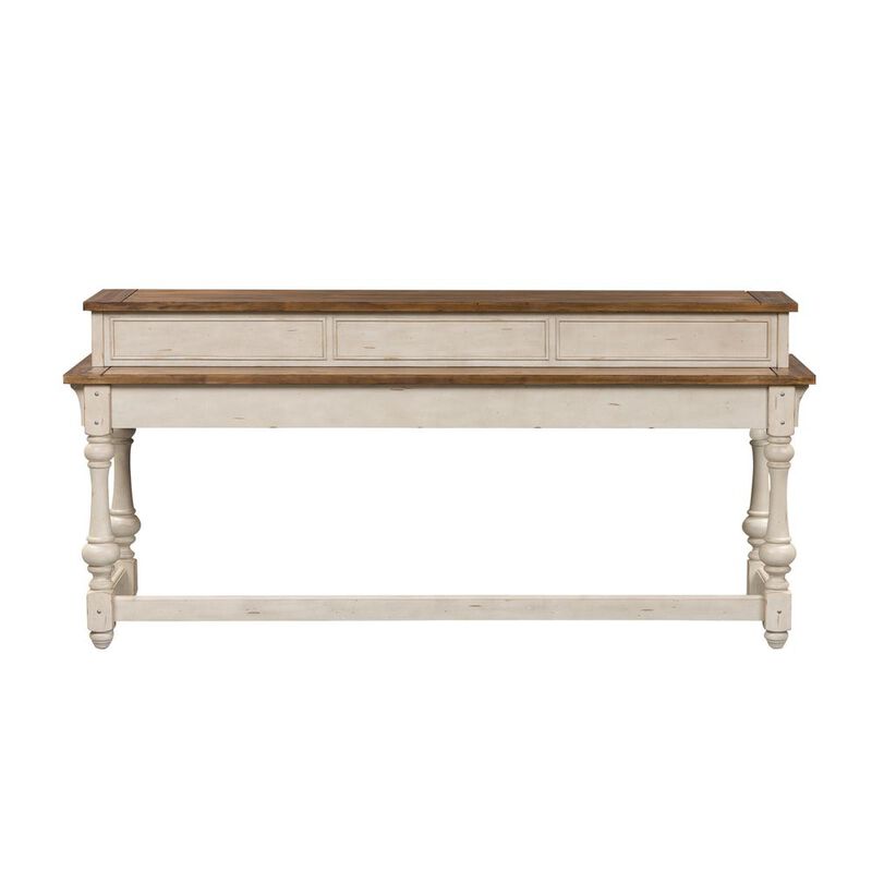 Liberty Furniture Morgan Creek Console Bar Table in Antique White w/ Wirebrushed Tobacco Accents image number 2