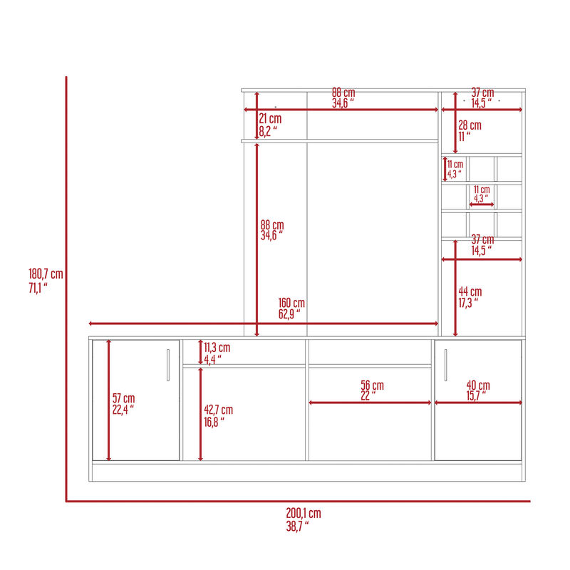 Streamdale Latrou 6-Bottle 2-Door Entertainment Center Black Wengue