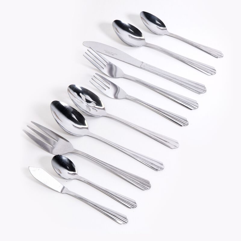 Gibson Home Classic Canberra 45 Piece Stainless Steel Flatware Set image number 6
