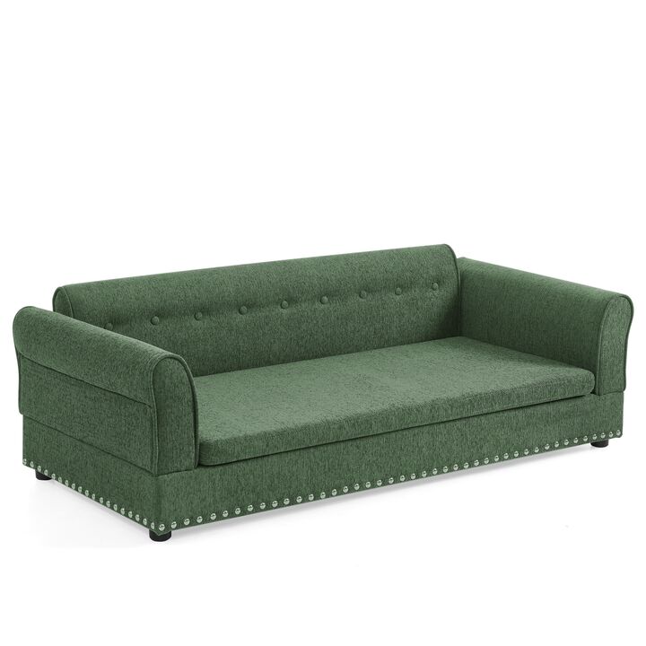 55 Inch Dog Sofa for Medium&Large Dogs, Modern Elevated Dog Sofa Bed with Armrests, Backrest