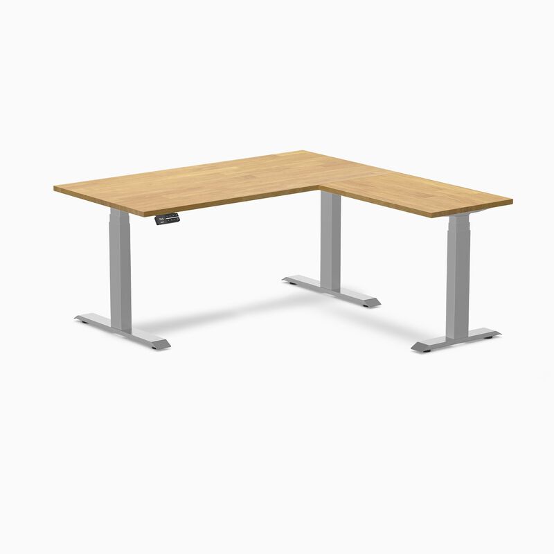 Desky Rubberwood L-Shape Sit Stand Desk image number 0