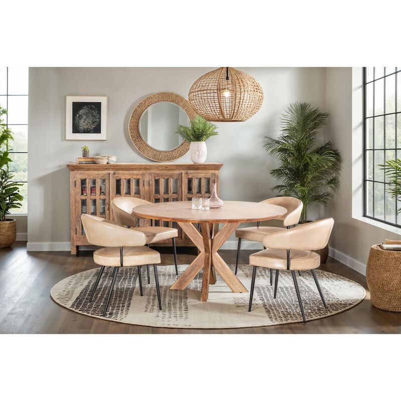 World Interiors Stockholm 54" Round Dining Table in Weathered Acacia image number 1